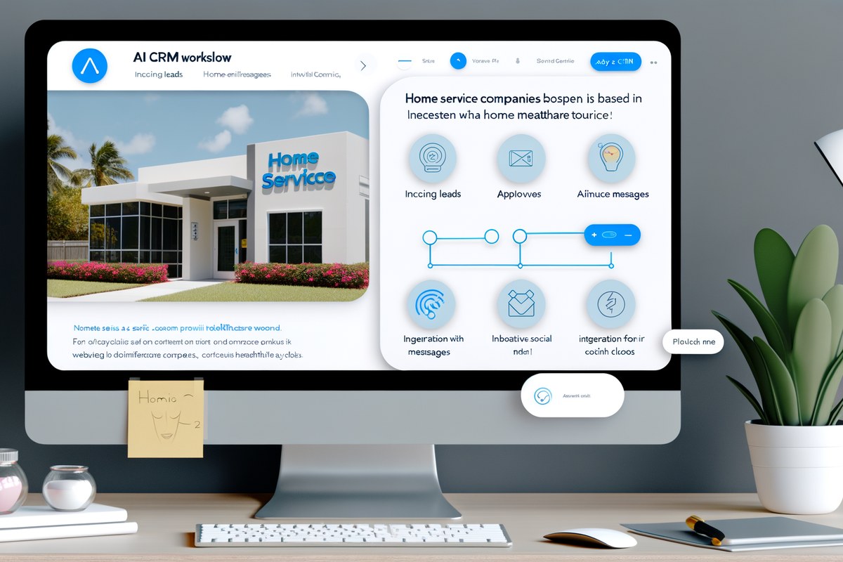 Miami Home Service Company CRM Workflow CRM lead tracking and message workflow visual for home service companies in Miami