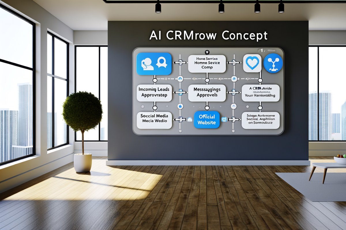 Miami Home Service Company CRM Workflow CRM lead tracking and message workflow visual for home service companies in Miami