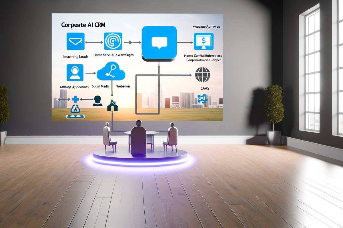 Miami Home Service Company CRM Workflow CRM lead tracking and message workflow visual for home service companies in Miami