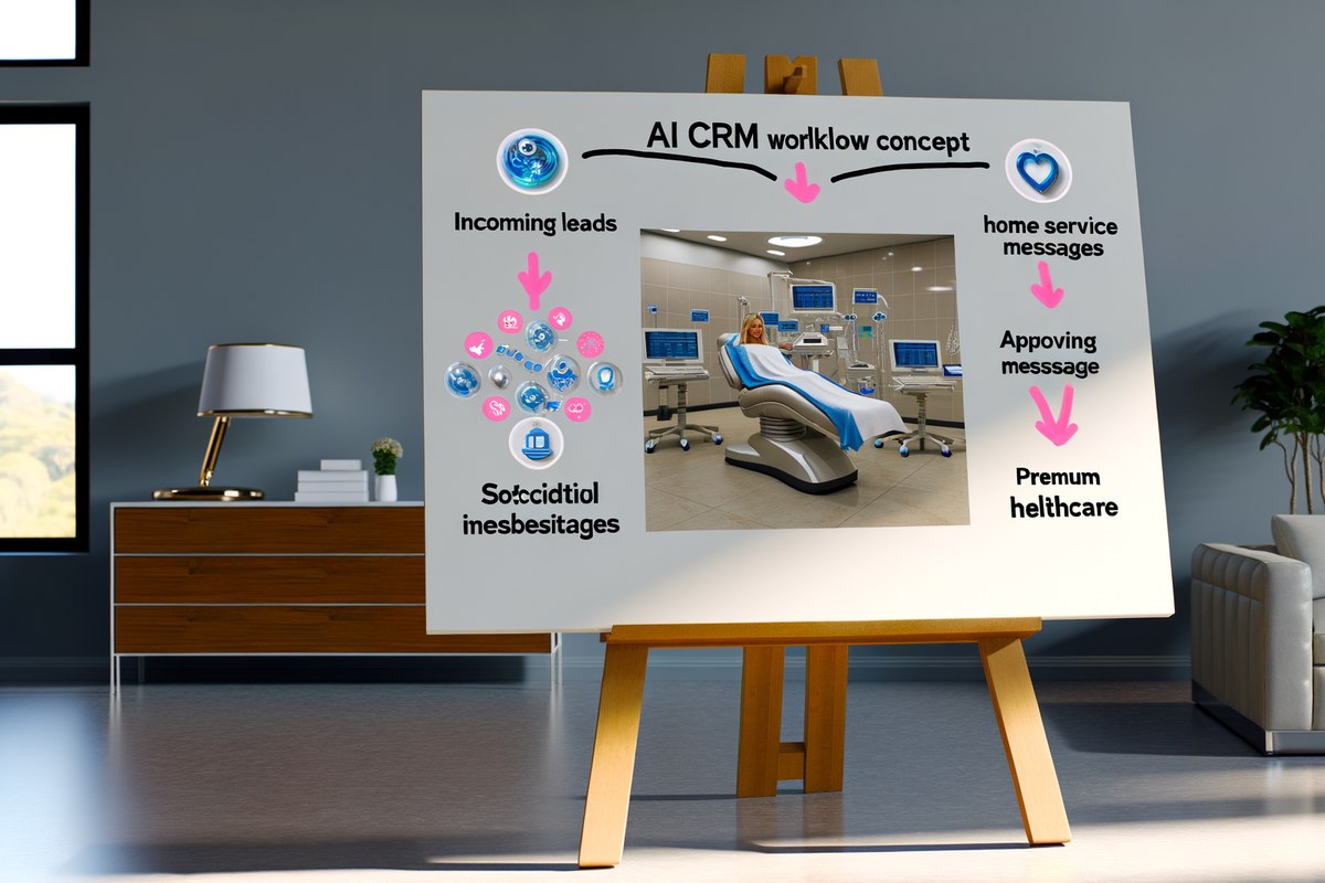 CRM lead tracking and message workflow visual for home service companies in Miami