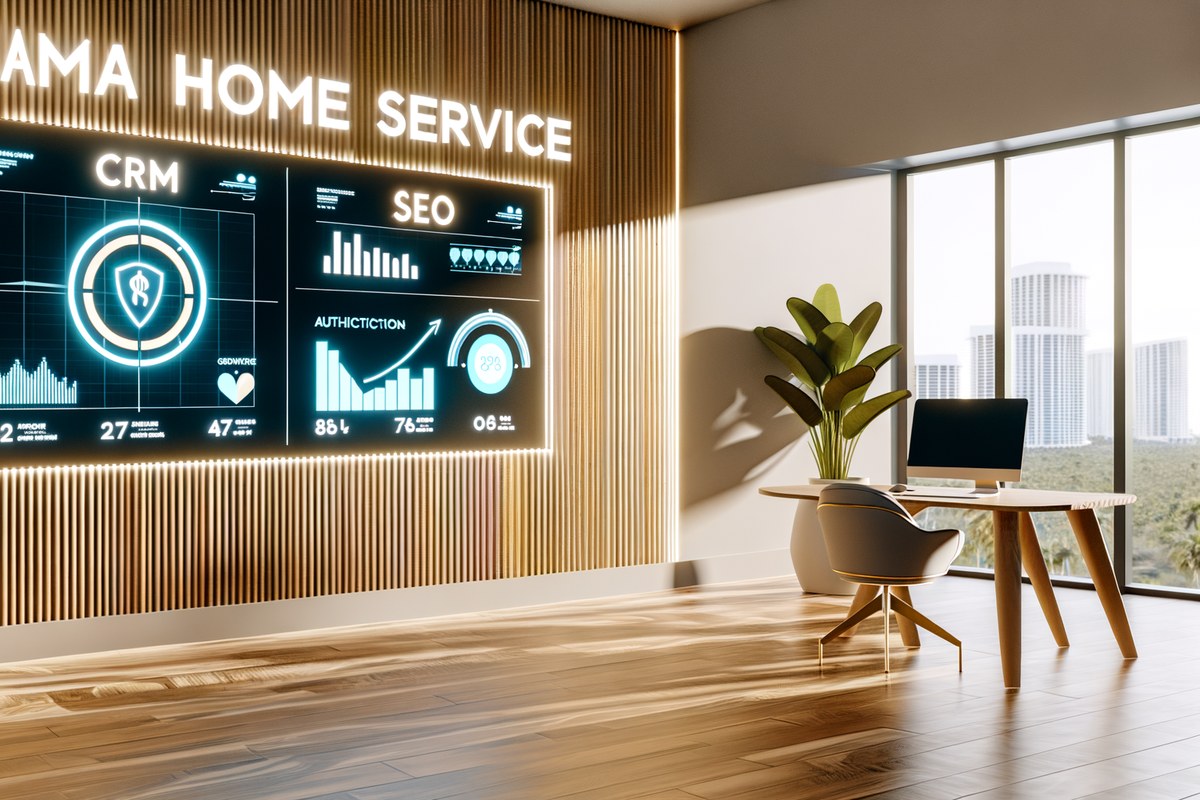 AI-powered SEO, CRM and digital growth concept for home service companies in Miami | miami digital marketing services