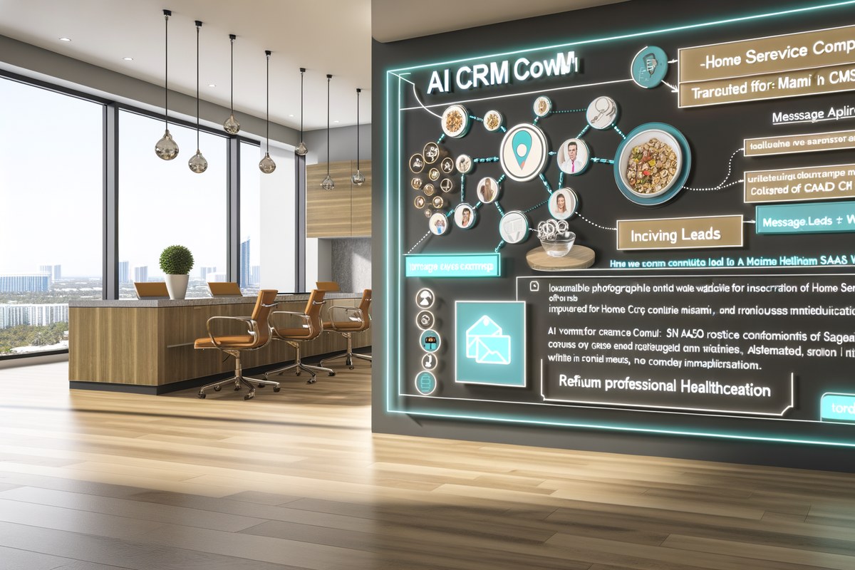 Miami Home Service Company CRM Workflow CRM lead tracking and message workflow visual for home service companies in Miami