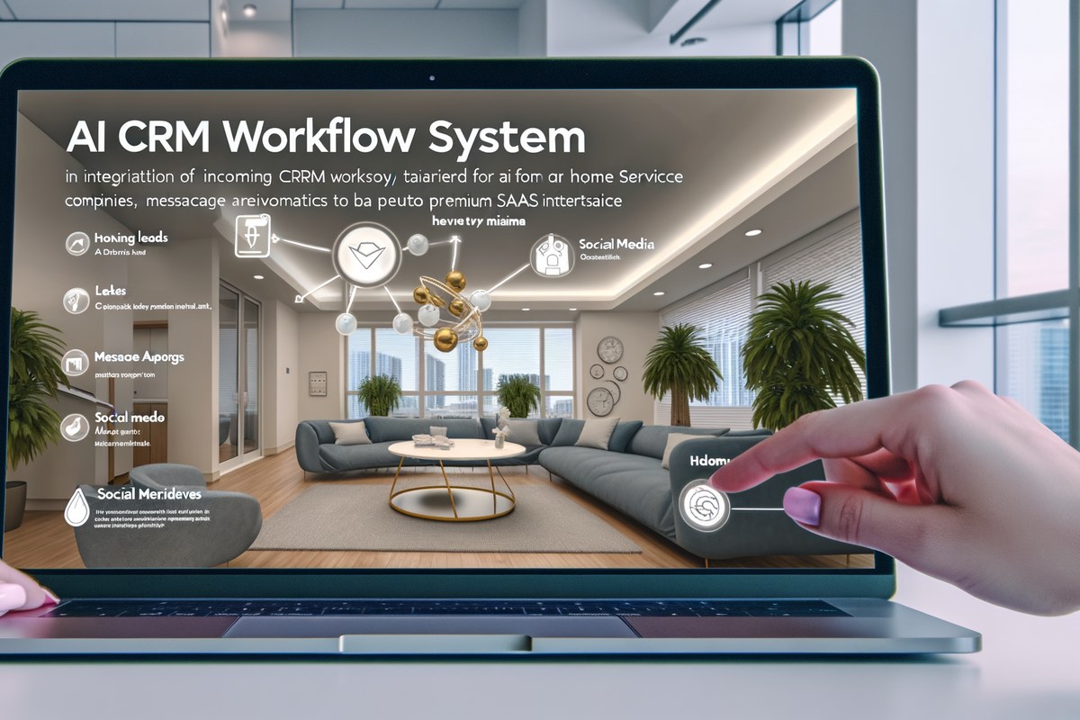 Miami Home Service Company CRM Workflow AI CRM workflow concept for home service companies in Miami