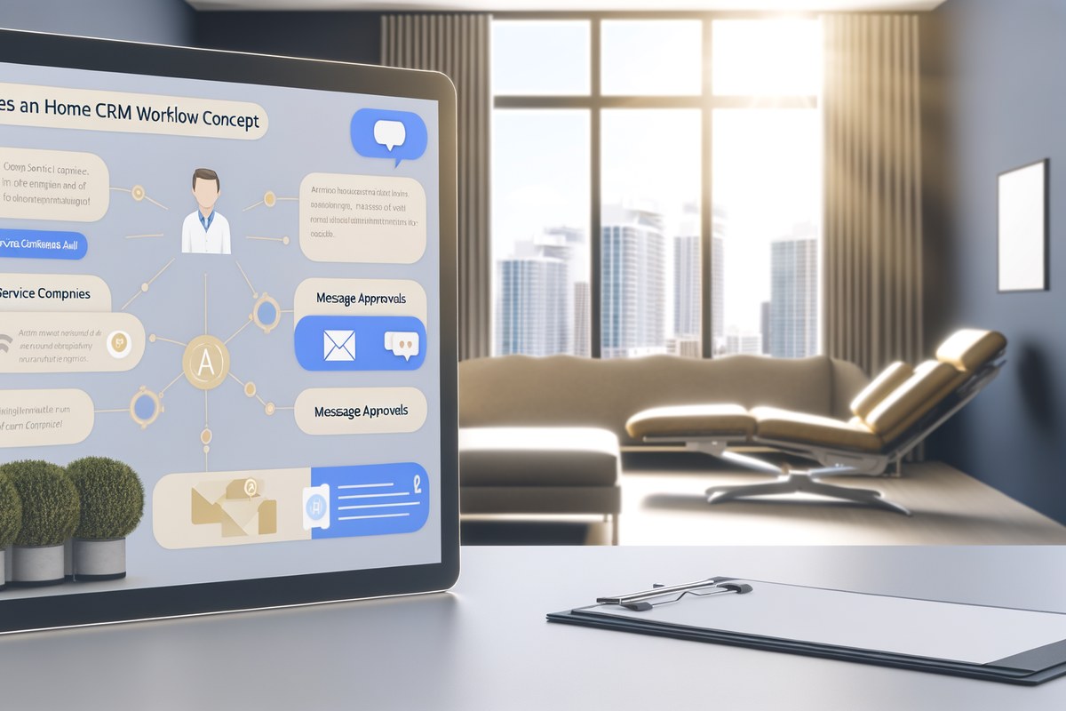 Miami Home Service Company CRM Workflow CRM lead tracking and message workflow visual for home service companies in Miami