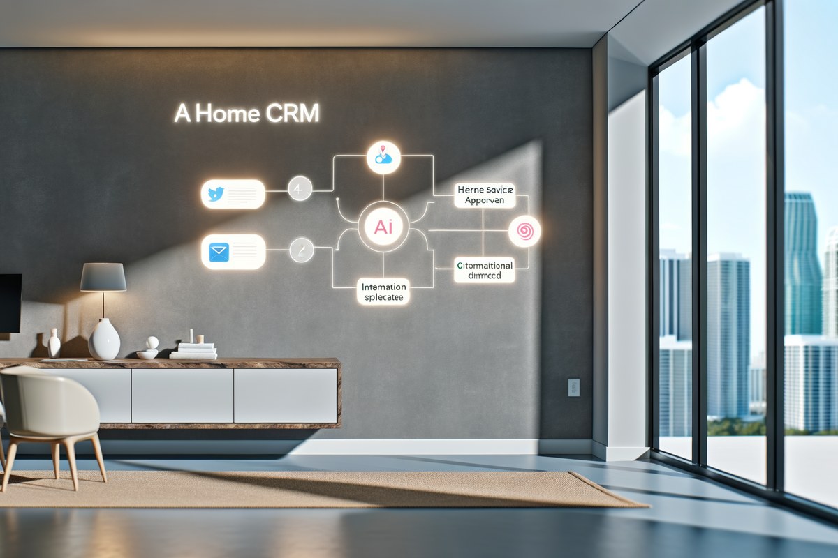 Miami Home Service Company CRM Workflow CRM lead tracking and message workflow visual for home service companies in Miami