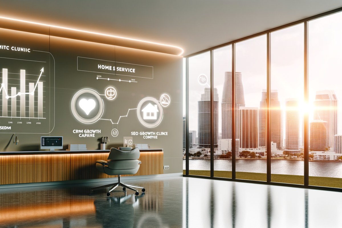 AI-powered SEO, CRM and digital growth concept for home service companies in Miami | miami seo services