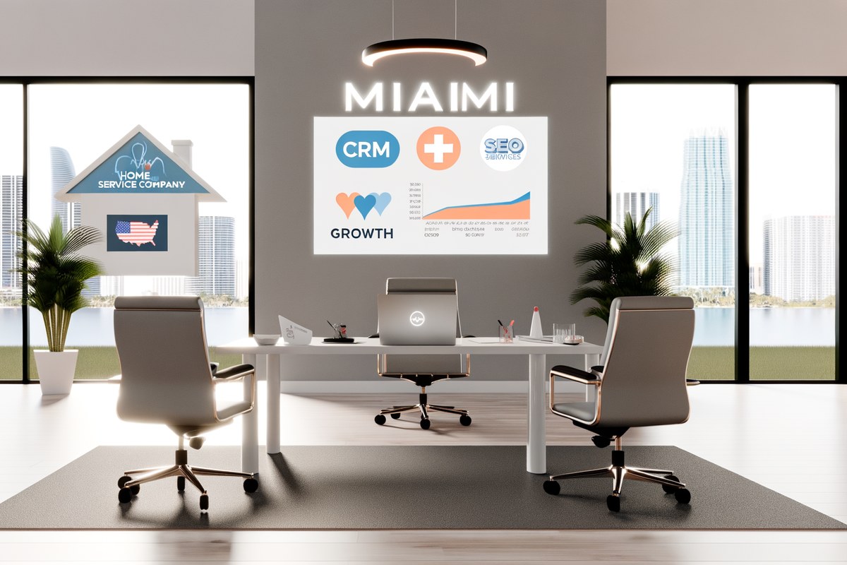 AI-powered SEO, CRM and digital growth concept for home service companies in Miami | miami seo services