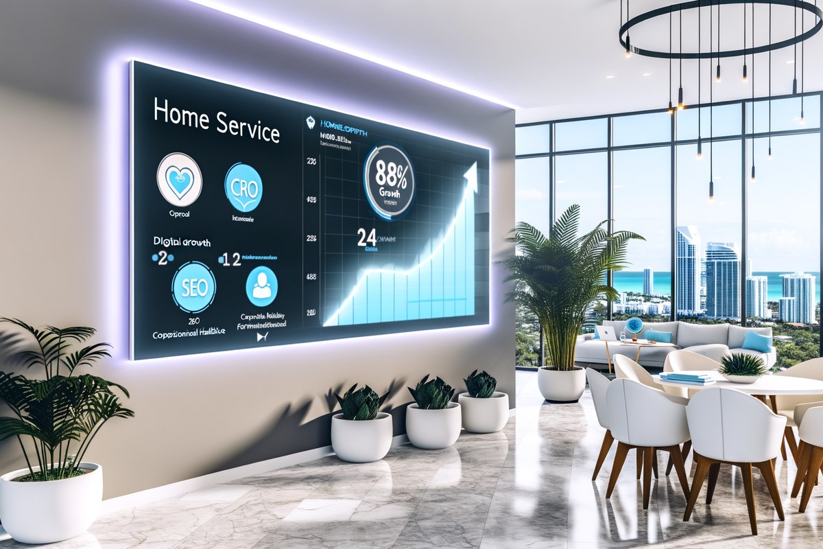 AI-powered SEO, CRM and digital growth concept for home service companies in Miami | miami seo services