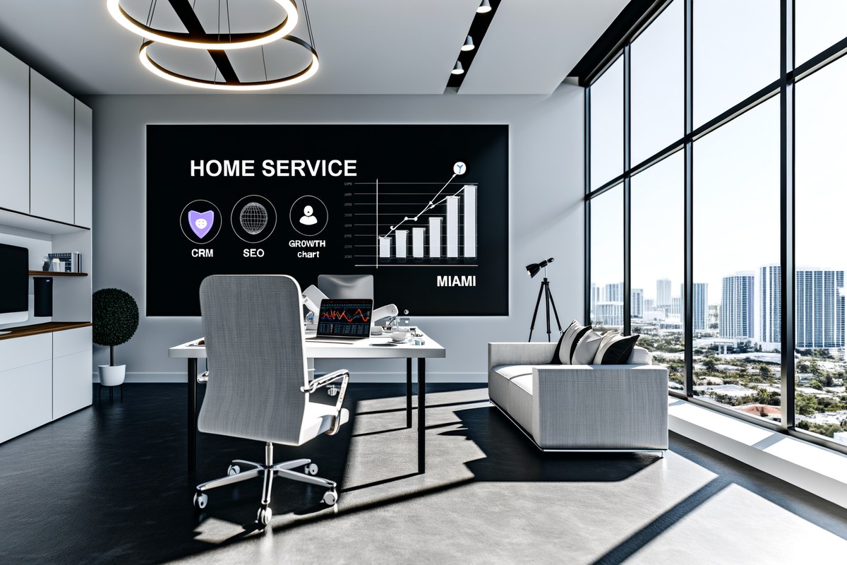 AI-powered SEO, CRM and digital growth concept for home service companies in Miami | miami seo services