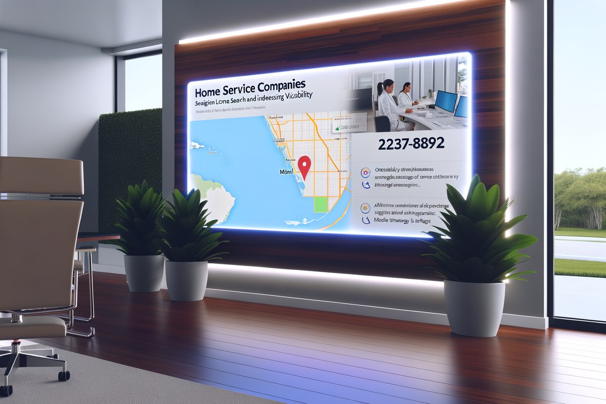 Local SEO and visibility strategy visual for home service companies in Miami