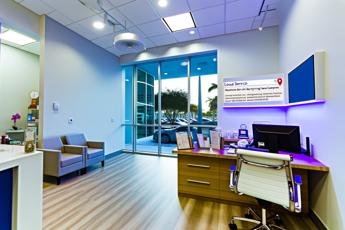 Local search and visibility strategy scene for home service companies in Miami
