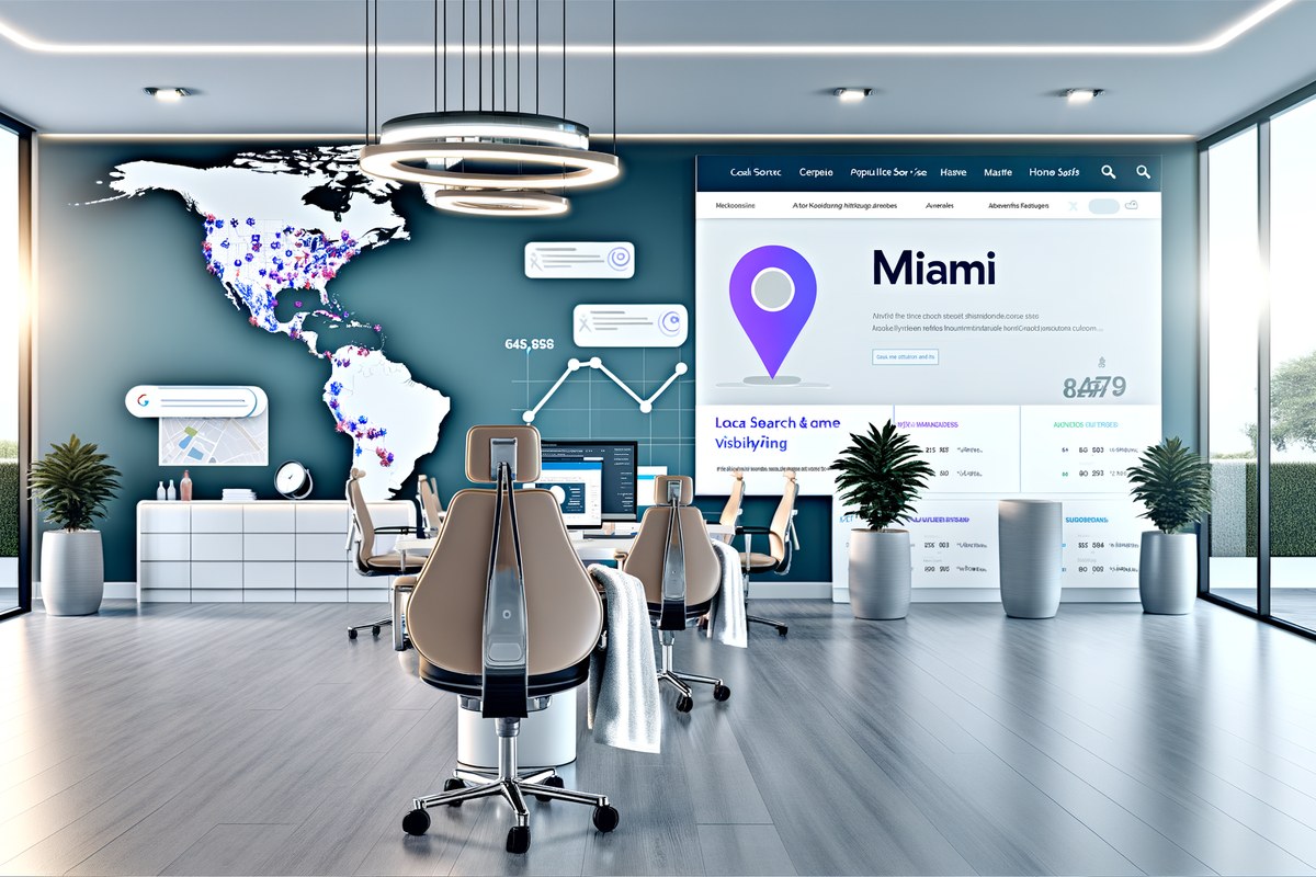 Local SEO and visibility strategy visual for home service companies in Miami