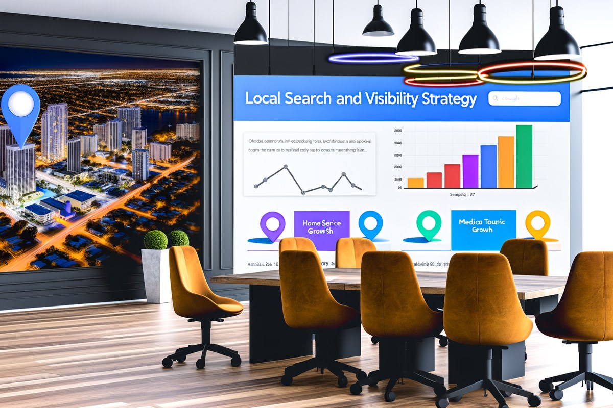 Miami Home Service Company Local Visibility Strategy Local SEO and visibility strategy visual for home service companies in Miami
