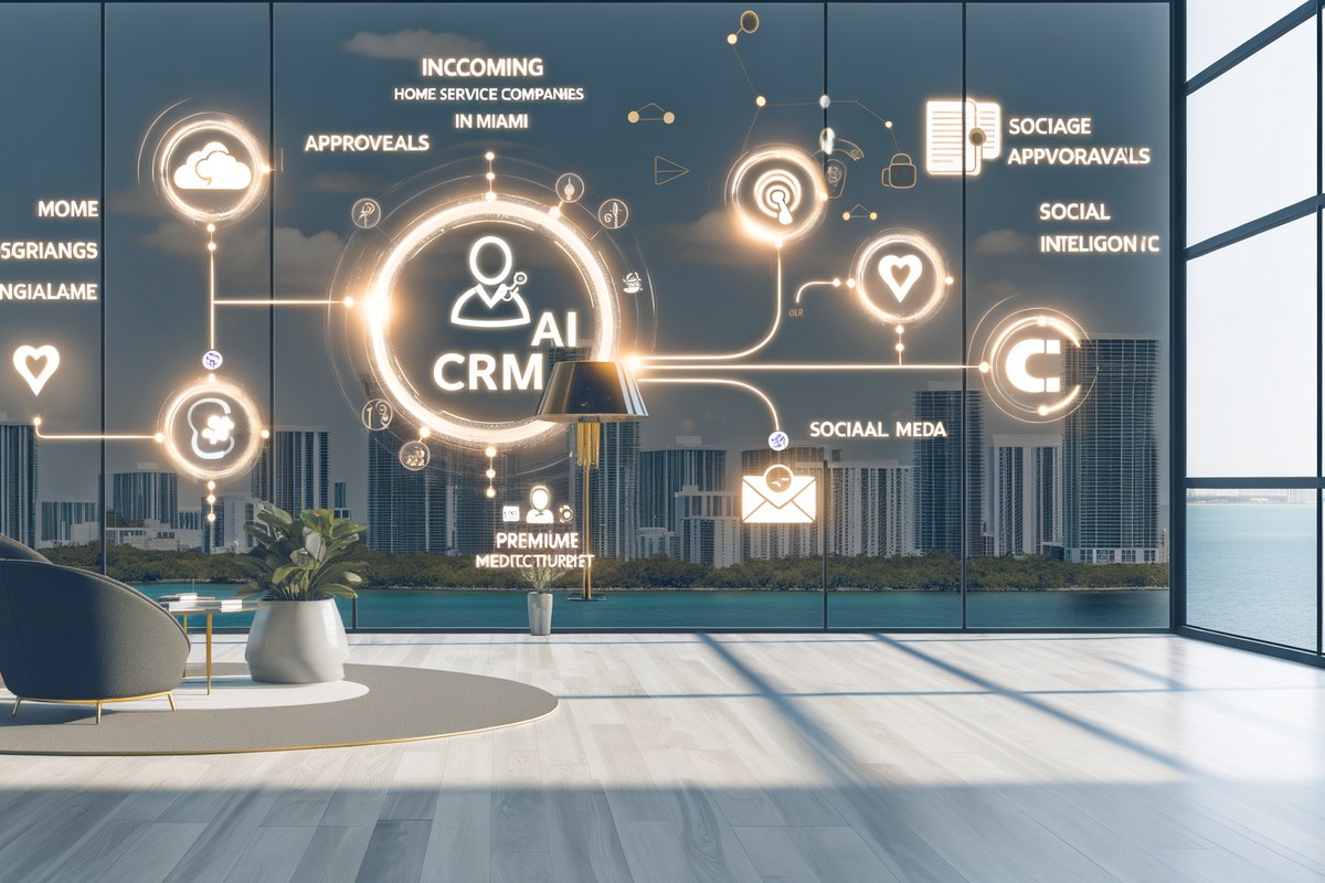 Miami Home Service Company CRM Workflow CRM lead tracking and message workflow visual for home service companies in Miami