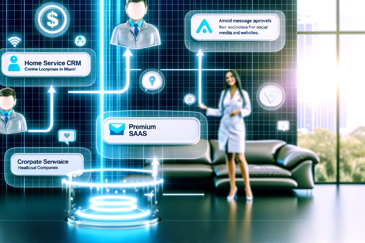Miami Home Service Company CRM Workflow CRM lead tracking and message workflow visual for home service companies in Miami