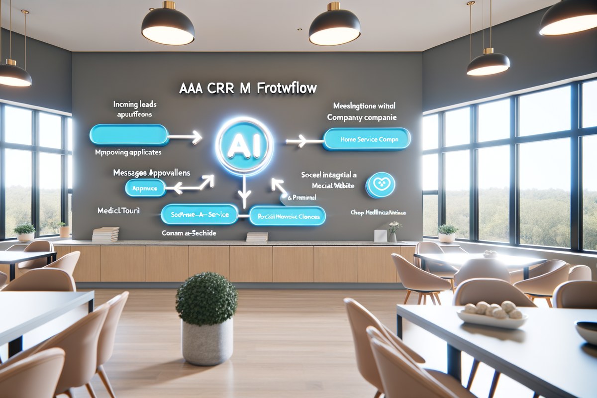 Miami Home Service Company CRM Workflow CRM lead tracking and message workflow visual for home service companies in Miami