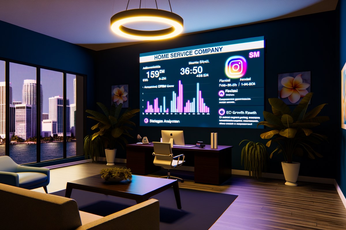 AI-powered SEO, CRM and digital growth concept for home service companies in Miami | miami instagram analysis services