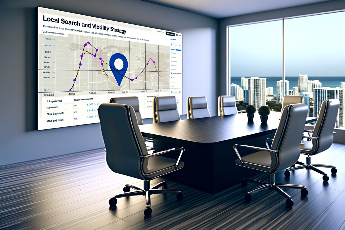 Miami Law Firm Local Visibility Strategy Local SEO and visibility strategy visual for law firms in Miami