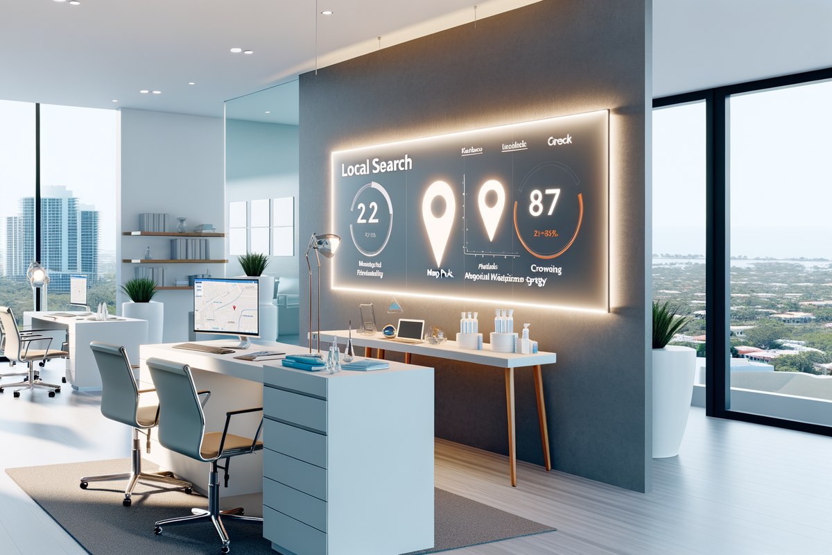 Miami Law Firm Local Visibility Strategy Local search and visibility strategy visual for law firms in Miami