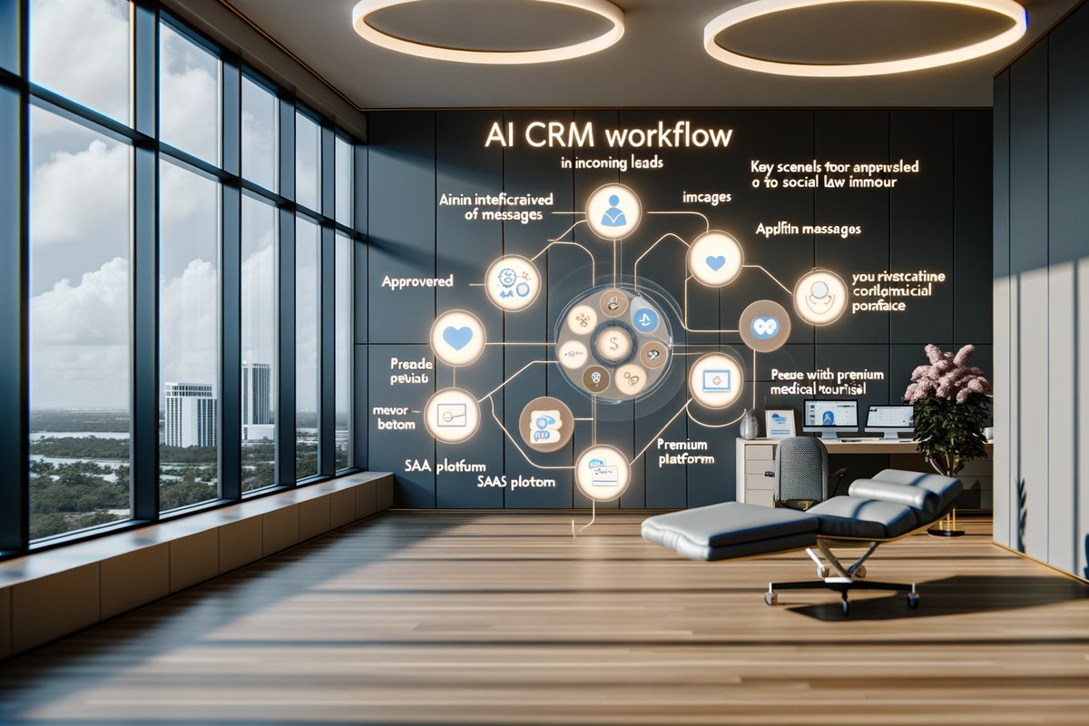 Miami Law Firm CRM Workflow CRM lead tracking and message workflow visual for law firms in Miami