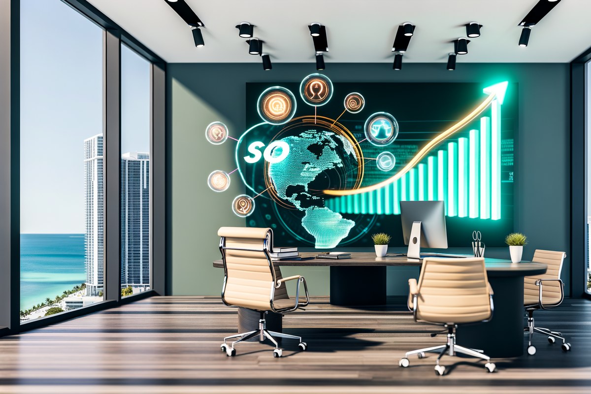 AI-powered SEO, CRM and digital growth concept for law firms in Miami featuring miami crm integration services