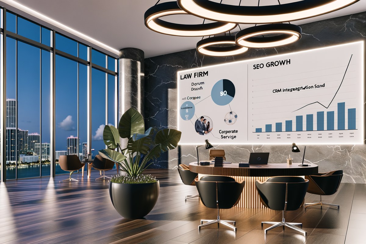 AI-powered SEO, CRM and digital growth concept for law firms in Miami | miami crm integration services