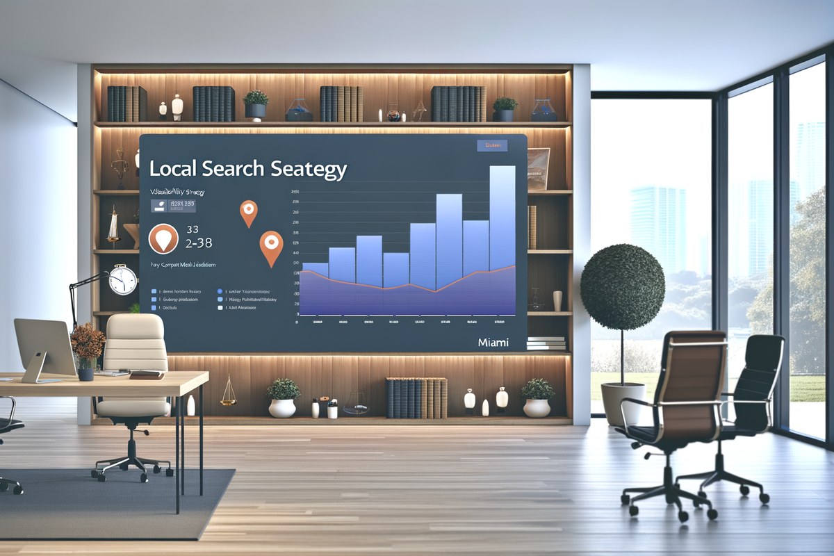 Local SEO and visibility strategy visual for law firms in Miami