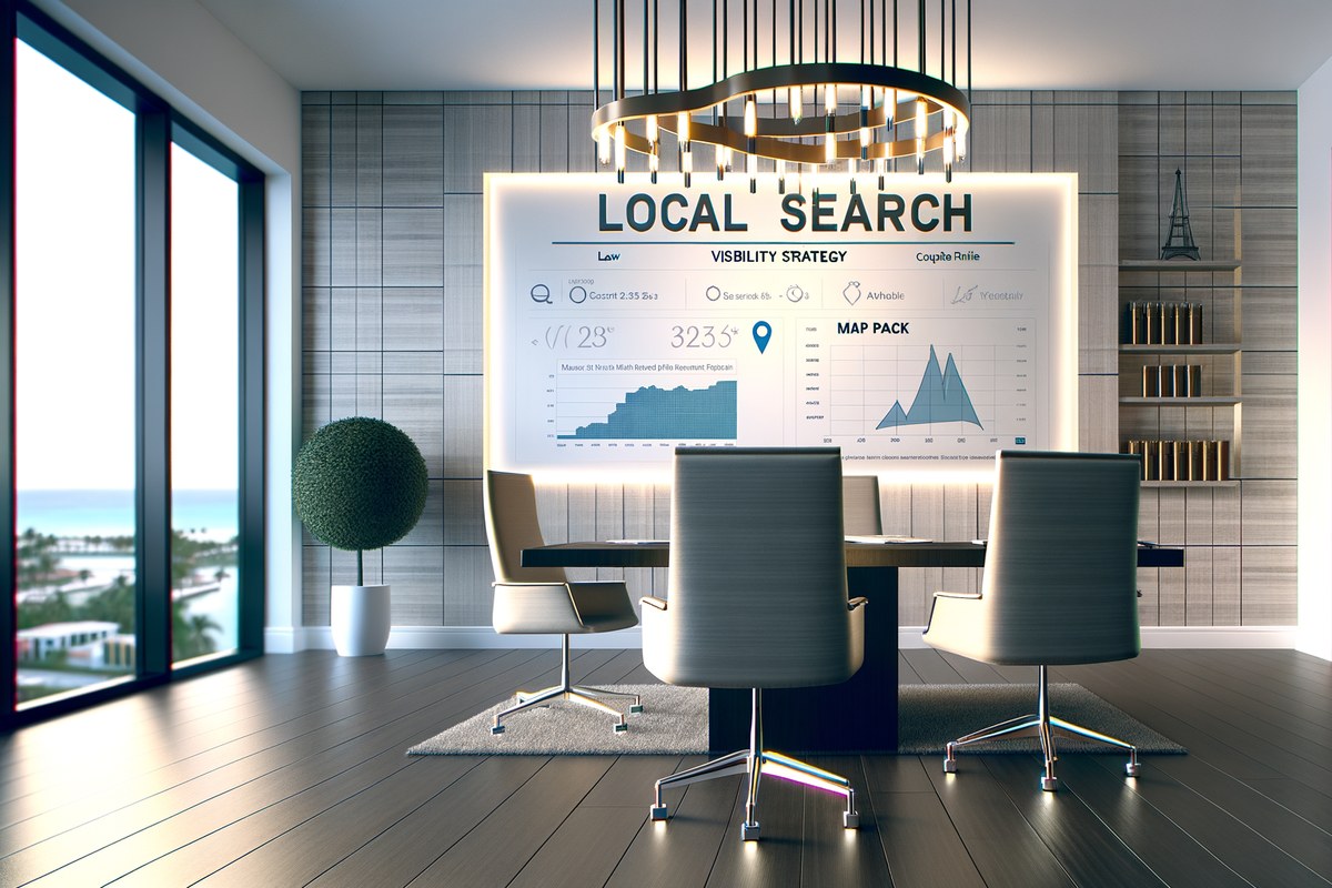 Miami Law Firm Local Visibility Strategy Local SEO and visibility strategy visual for law firms in Miami