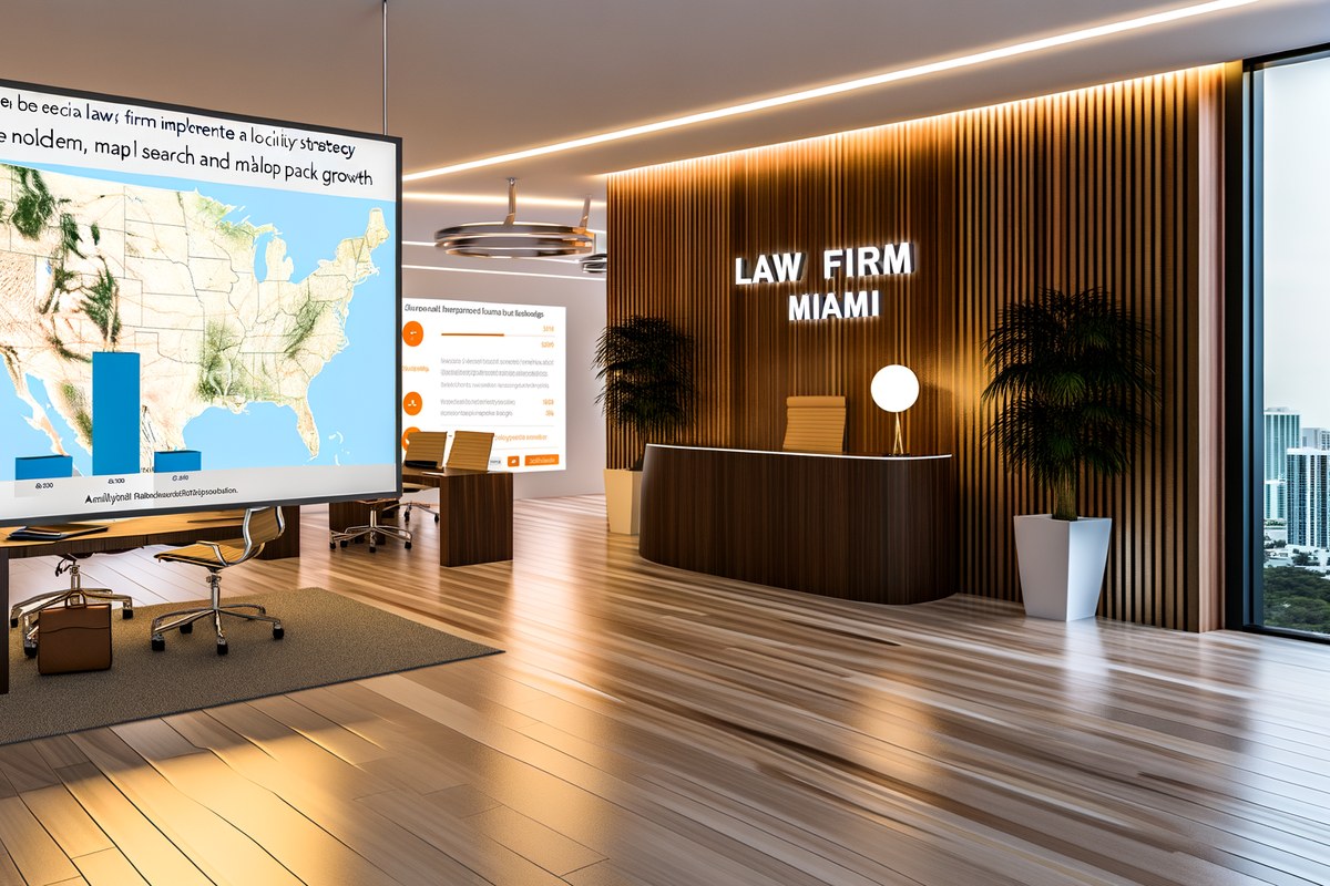 Local SEO and visibility strategy visual for law firms in Miami
