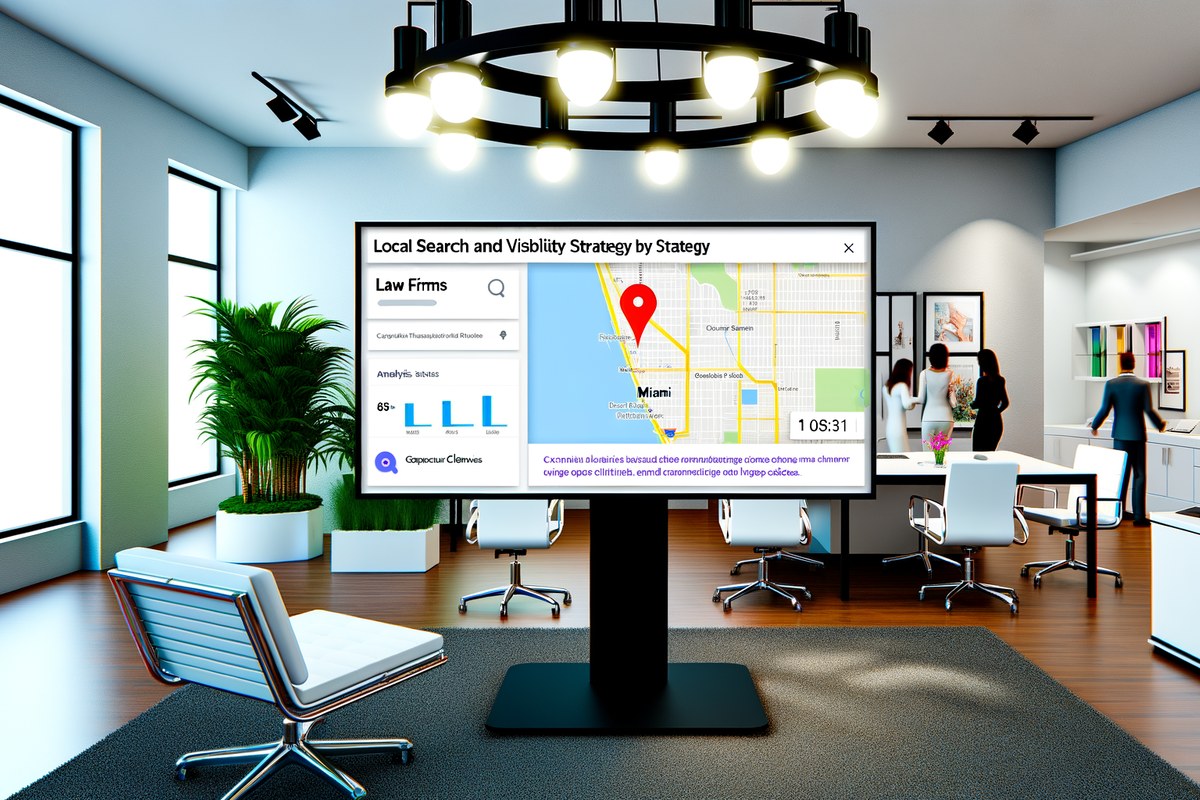 Miami Law Firm Local Visibility Strategy Local SEO and visibility strategy visual for law firms in Miami