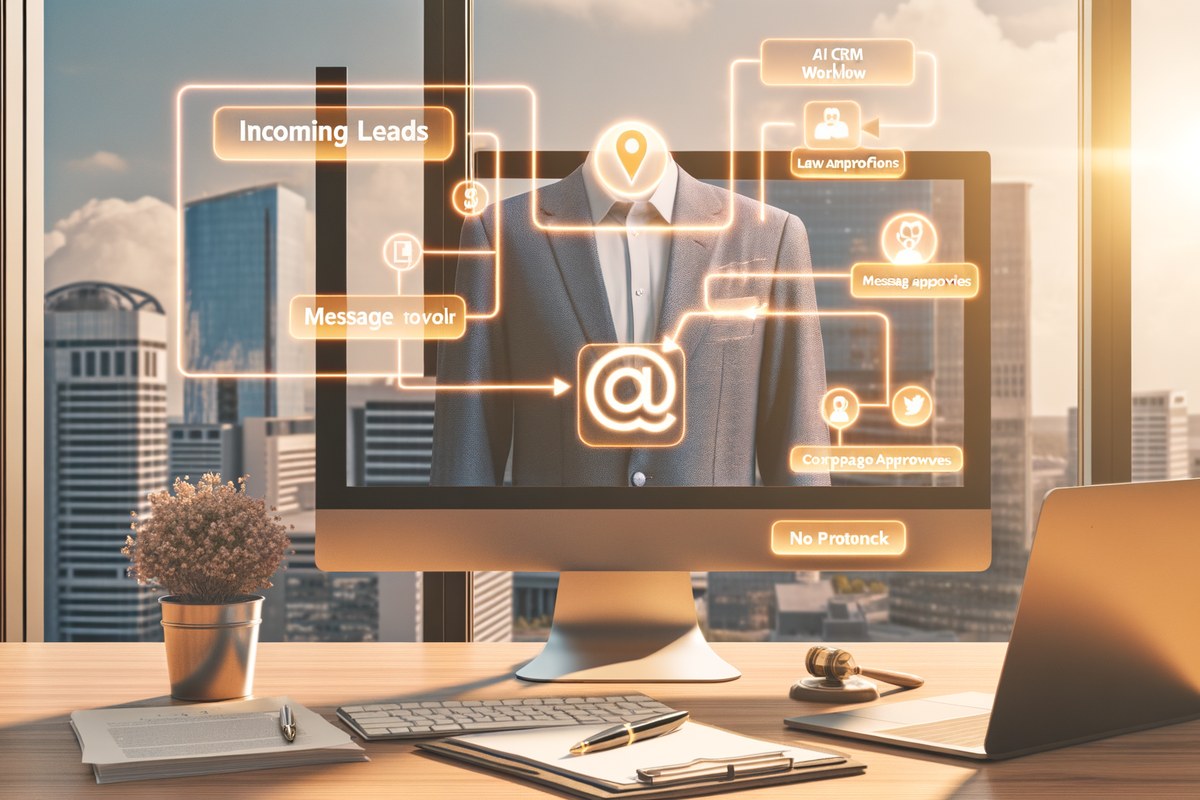 Miami Law Firm CRM Workflow CRM lead tracking and message workflow visual for law firms in Miami
