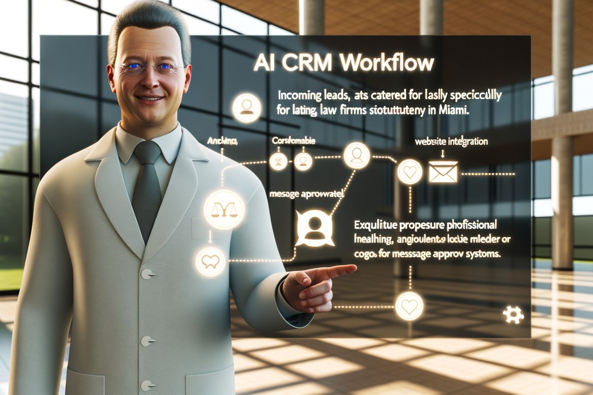 Miami Law Firm CRM Workflow AI CRM workflow concept for law firms in Miami