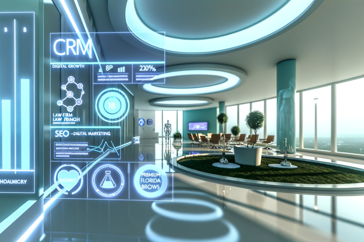 AI-powered SEO, CRM and digital growth concept for law firms in Miami | miami digital marketing services