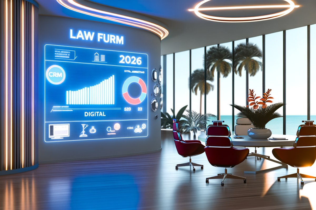 AI-powered SEO, CRM and digital growth concept for law firms in Miami | miami digital marketing services