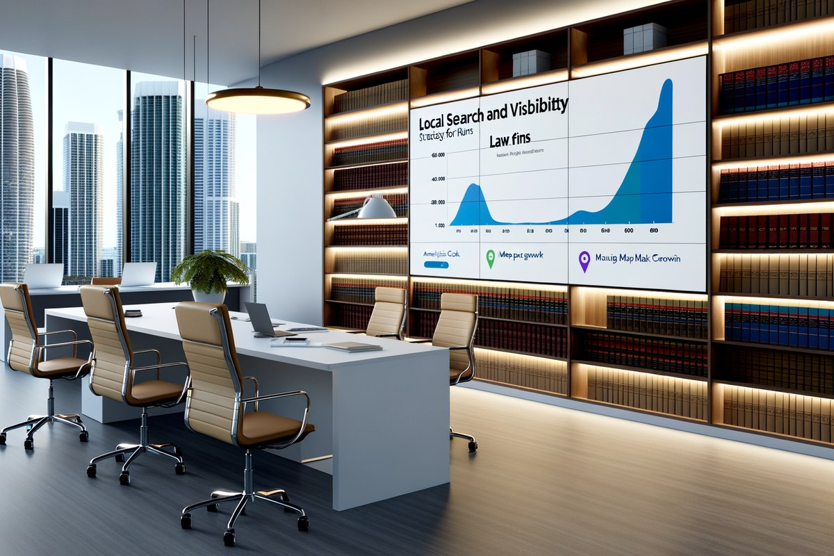 Miami Law Firm Local Visibility Strategy Local SEO and visibility strategy visual for law firms in Miami