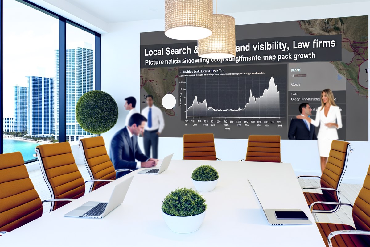 Miami Law Firm Local Visibility Strategy Local SEO and visibility strategy visual for law firms in Miami