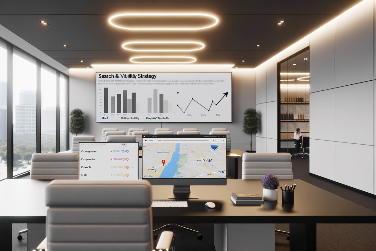 AI-powered SEO, CRM and digital growth concept for law firms in Miami