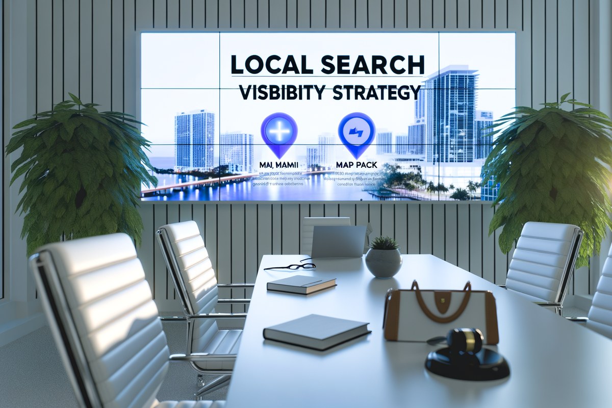 Local SEO and visibility strategy visual for law firms in Miami