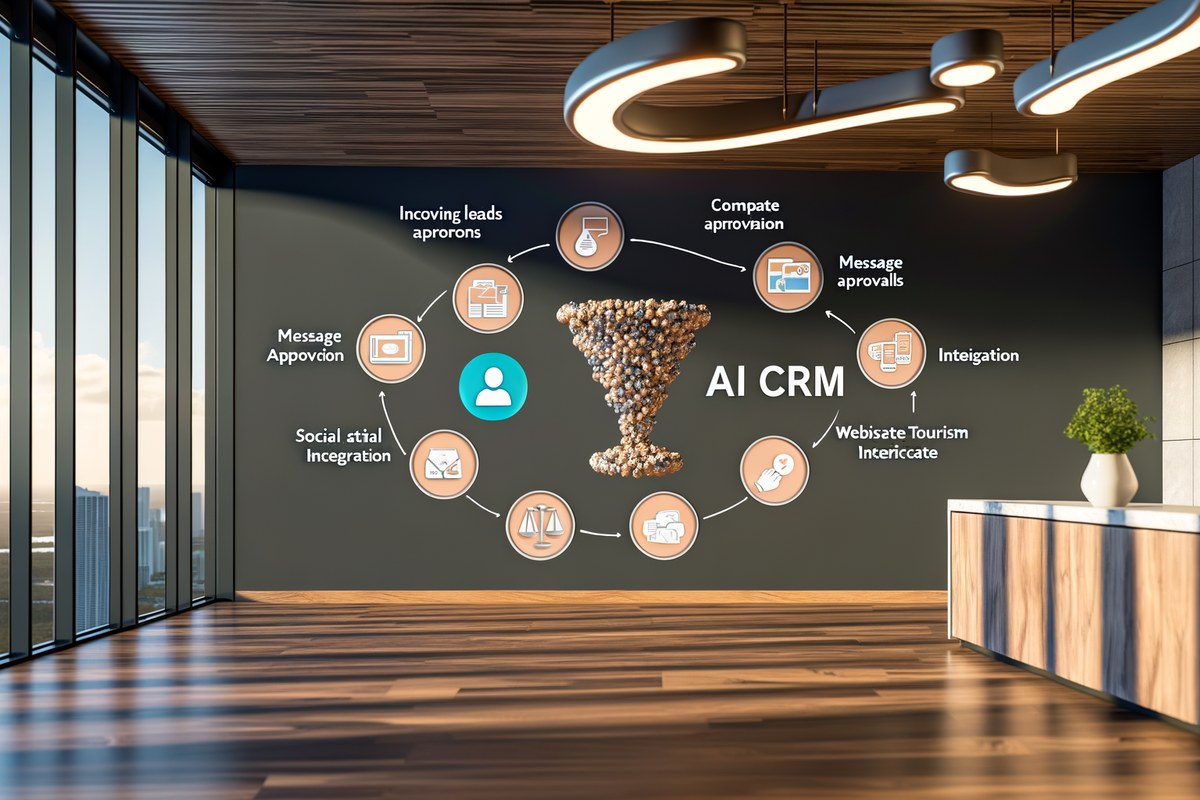 Miami Law Firm CRM Workflow CRM lead tracking and message workflow visual for law firms in Miami