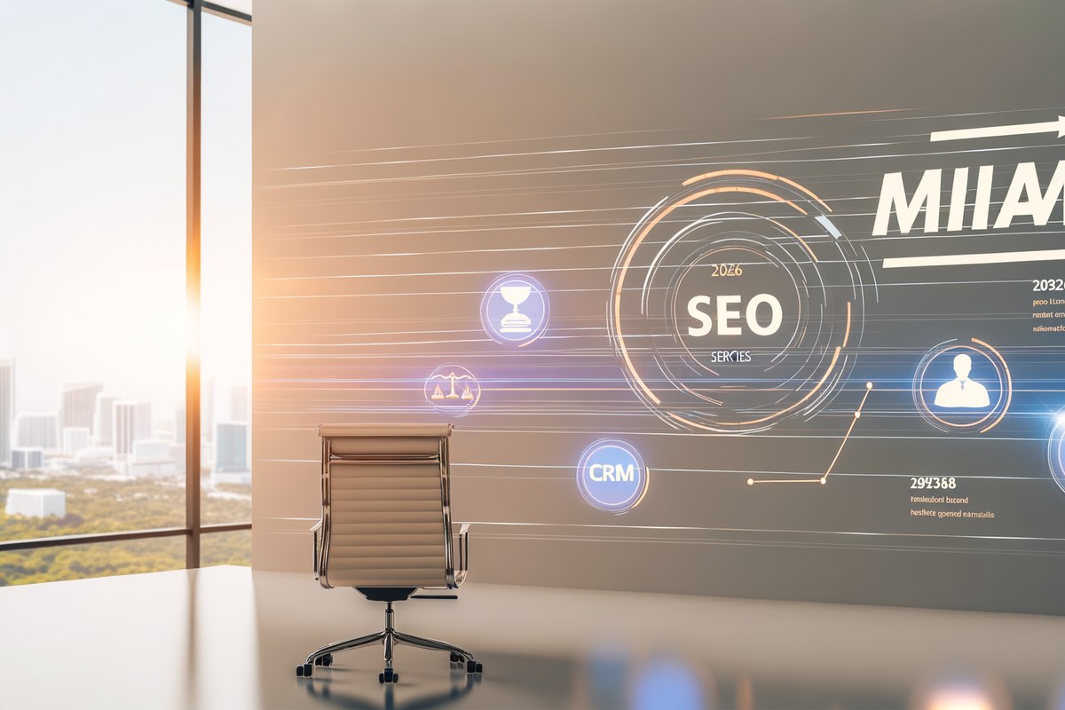 AI-powered SEO, CRM and digital growth concept for law firms in Miami | miami seo services