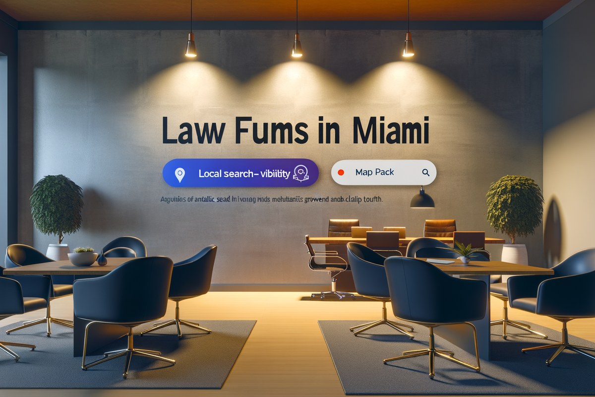 Miami Law Firm Local Visibility Strategy Local SEO and visibility strategy visual for law firms in Miami