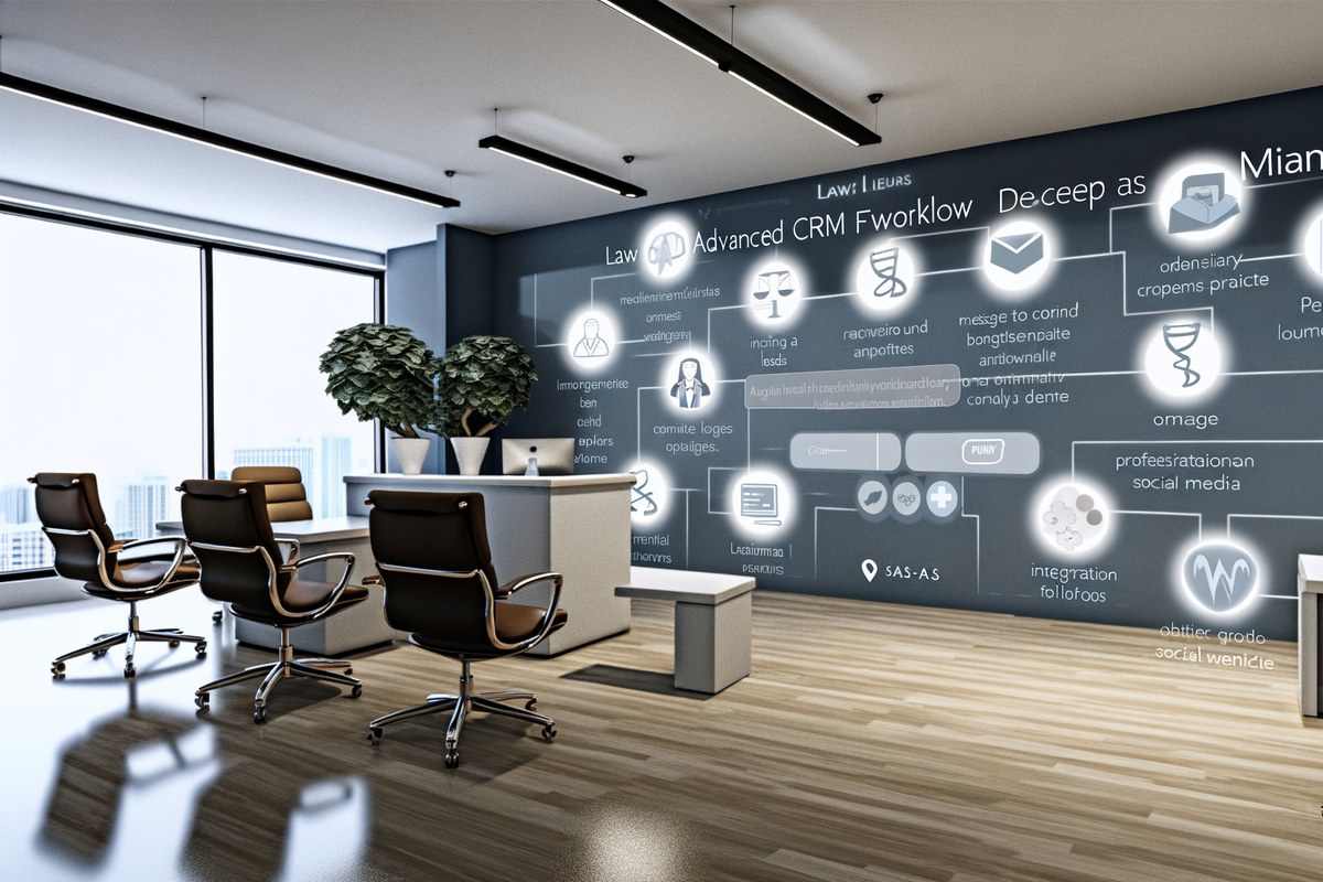 Miami Law Firm CRM Workflow CRM lead tracking and message workflow visual for law firms in Miami