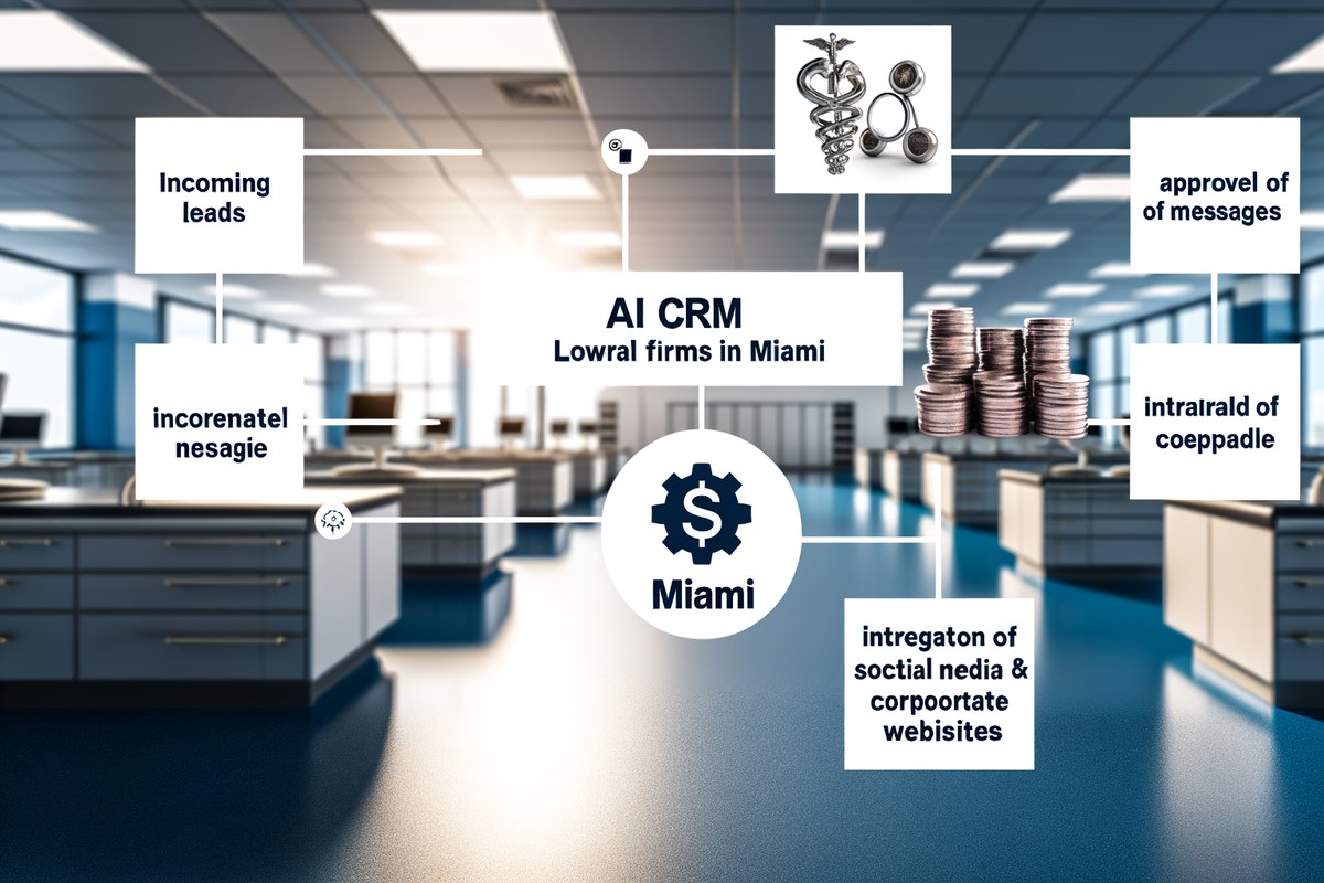 Miami Law Firm CRM Workflow CRM lead tracking and message workflow visual for law firms in Miami