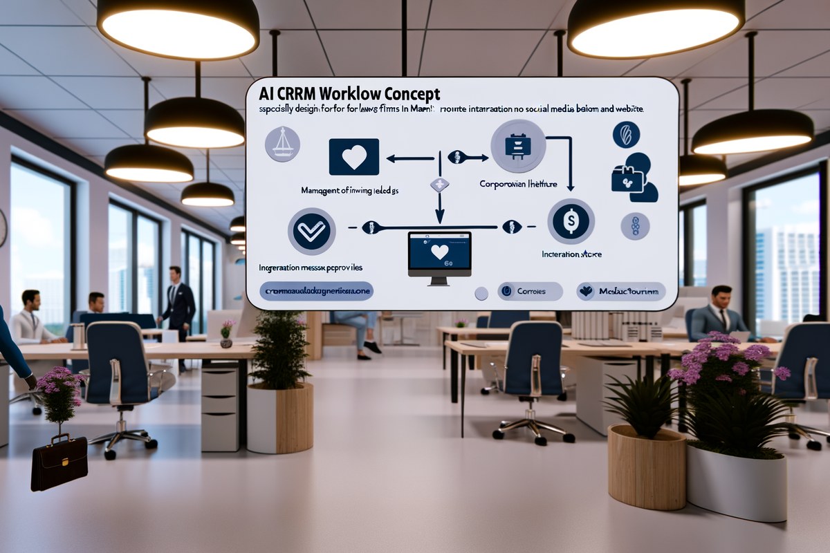 Miami Law Firm CRM Workflow CRM lead tracking and message workflow visual for law firms in Miami