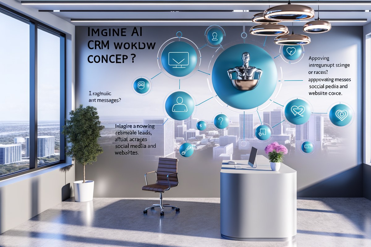 CRM lead tracking and message workflow visual for law firms in Miami