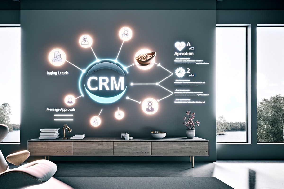 CRM lead tracking and message workflow visual for law firms in Miami