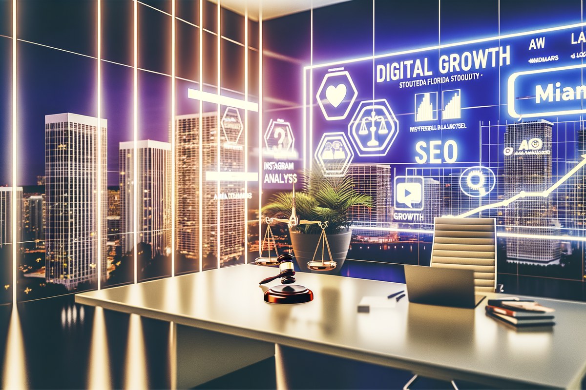AI-powered SEO, CRM and digital growth concept for law firms in Miami | miami instagram analysis services