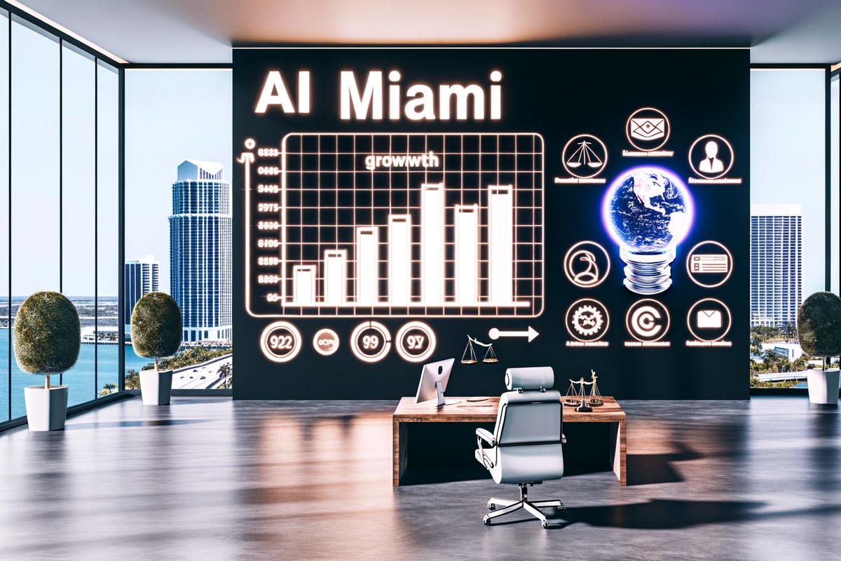 AI-powered SEO, CRM and digital growth concept for law firms in Miami, focusing on Miami Instagram analysis services