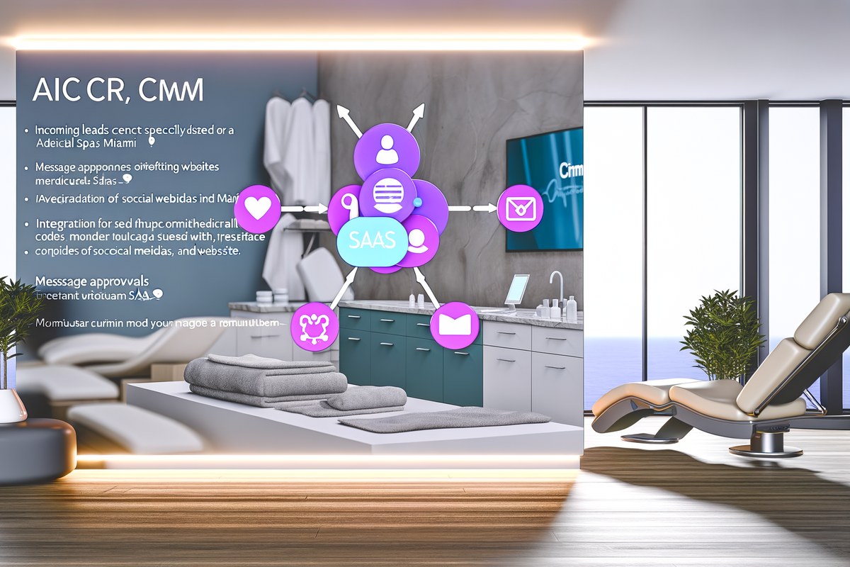 Miami Medical Spa CRM Workflow CRM lead tracking and message workflow visual for medical spas in Miami