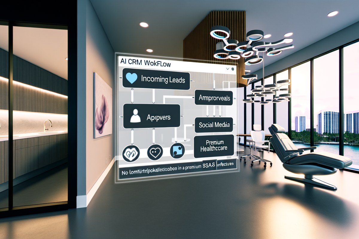 Miami Medical Spa CRM Workflow CRM lead tracking and message workflow visual for medical spas in Miami